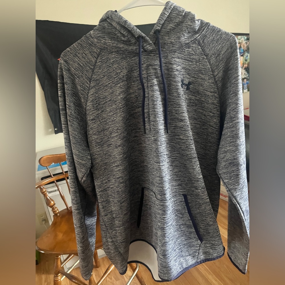Navy and white Under Armour hoodie